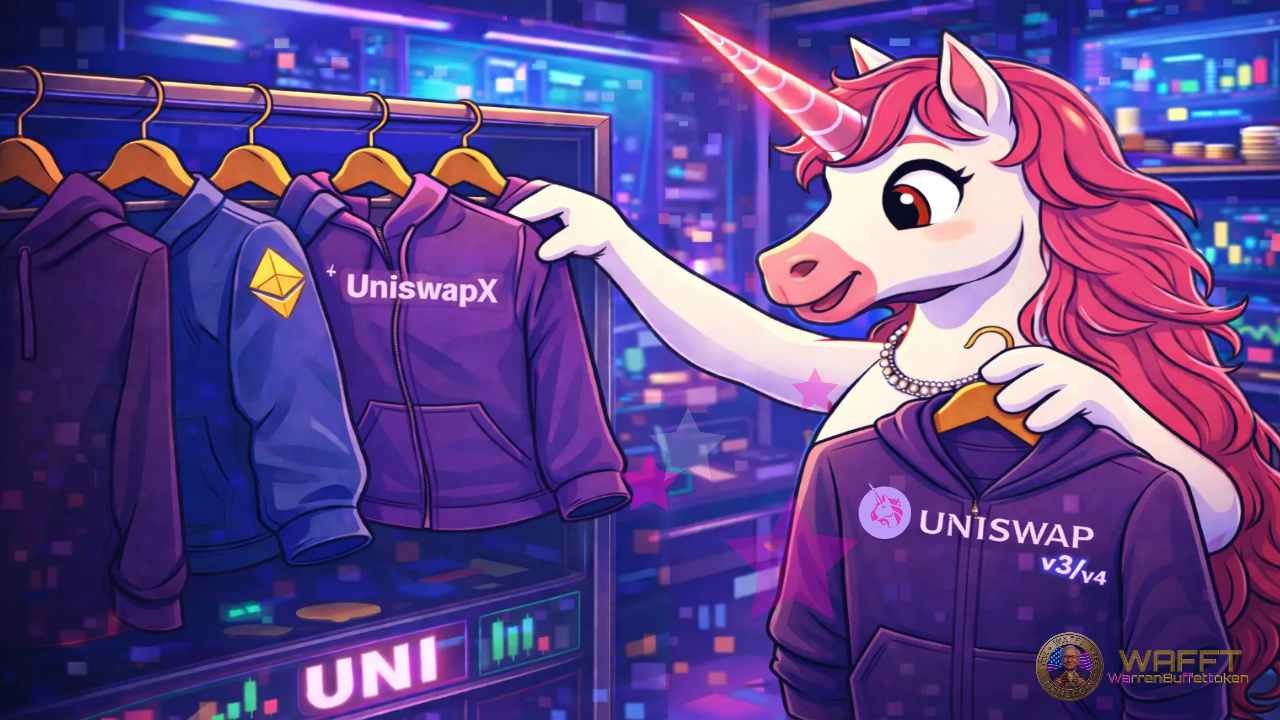 Uniswap unicorn choosing between different options representing multiple Uniswap use cases.