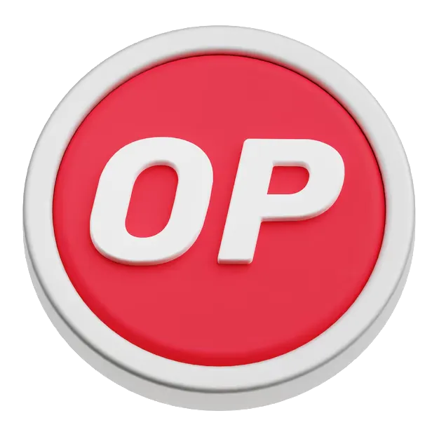 OP token coin representing governance, incentives, and coordination within the Optimism Layer 2 ecosystem.